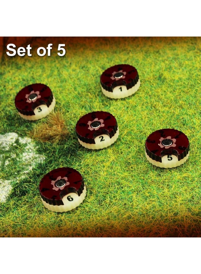 LITKO Mini Wound Dials | Health Tracker | Life Counter | Tabletop Games | Collectible Card Games | Living Card Games | Role Playing Games | LCG | RPG | Ivory & Translucent Red - Image 4