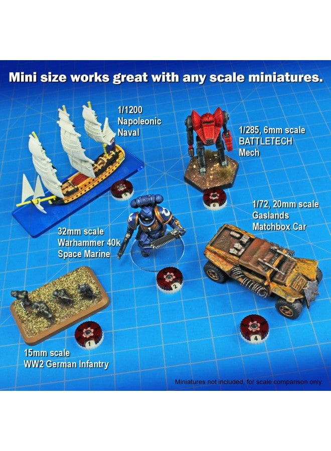 LITKO Mini Wound Dials | Health Tracker | Life Counter | Tabletop Games | Collectible Card Games | Living Card Games | Role Playing Games | LCG | RPG | Ivory & Translucent Red - Image 3