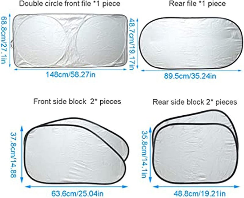 KASTWAVE Windscreen Sun Shade Set Silver Reflective Windscreen Protector Car Sun Shade Your Family Baby Kids and Pets from the car windows protect your children pets - Image 4