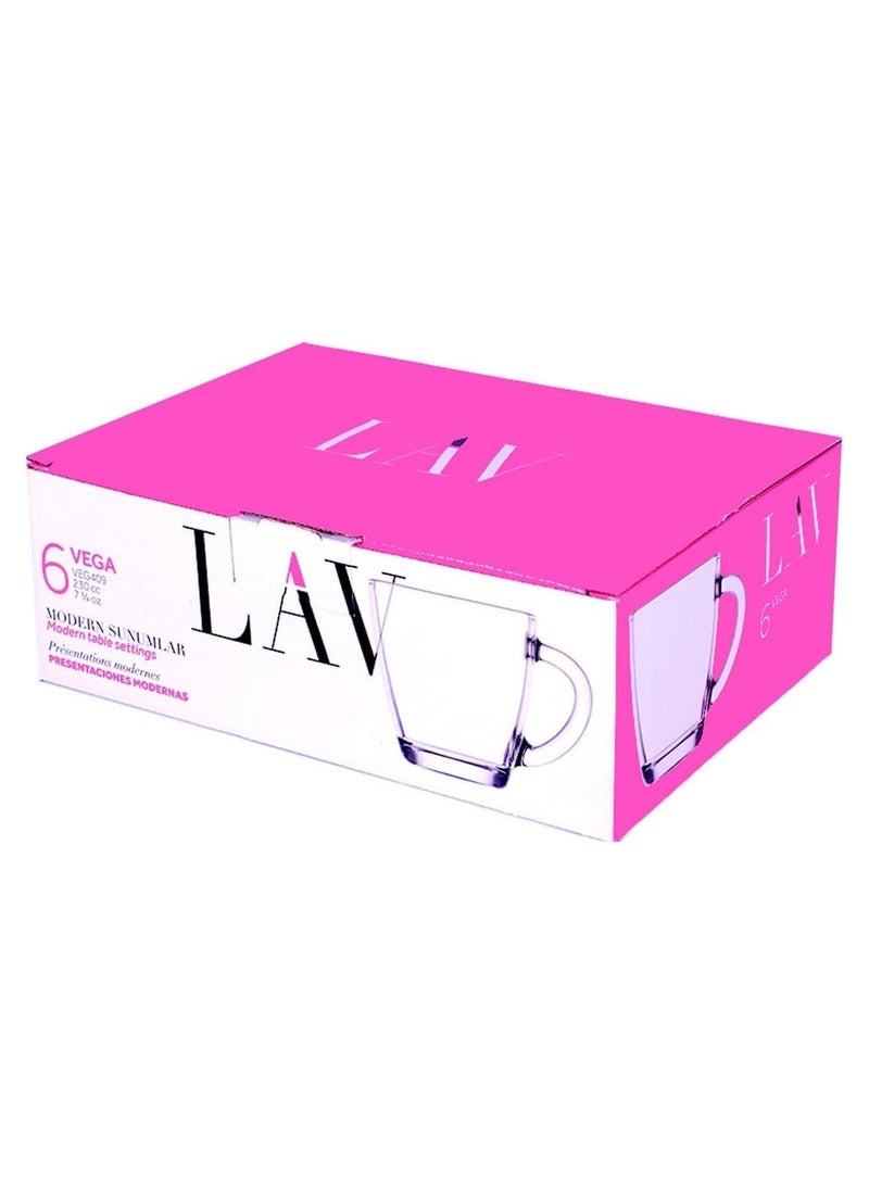 LAV طقم أكواب فيغا 6 قطع سعة 230 مل - شفاف - Image 3