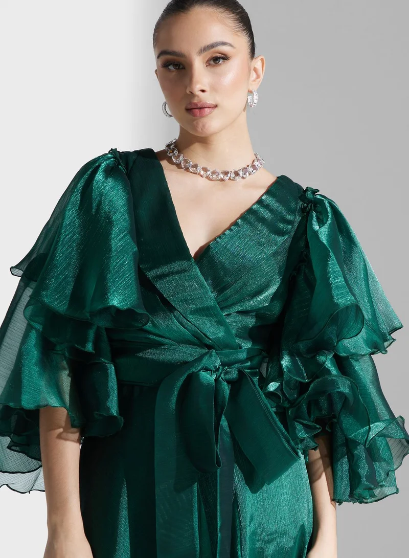Khizana Exaggerated Sleeve Detail Dress