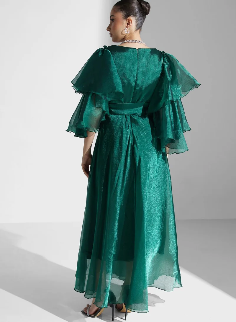 Khizana Exaggerated Sleeve Detail Dress