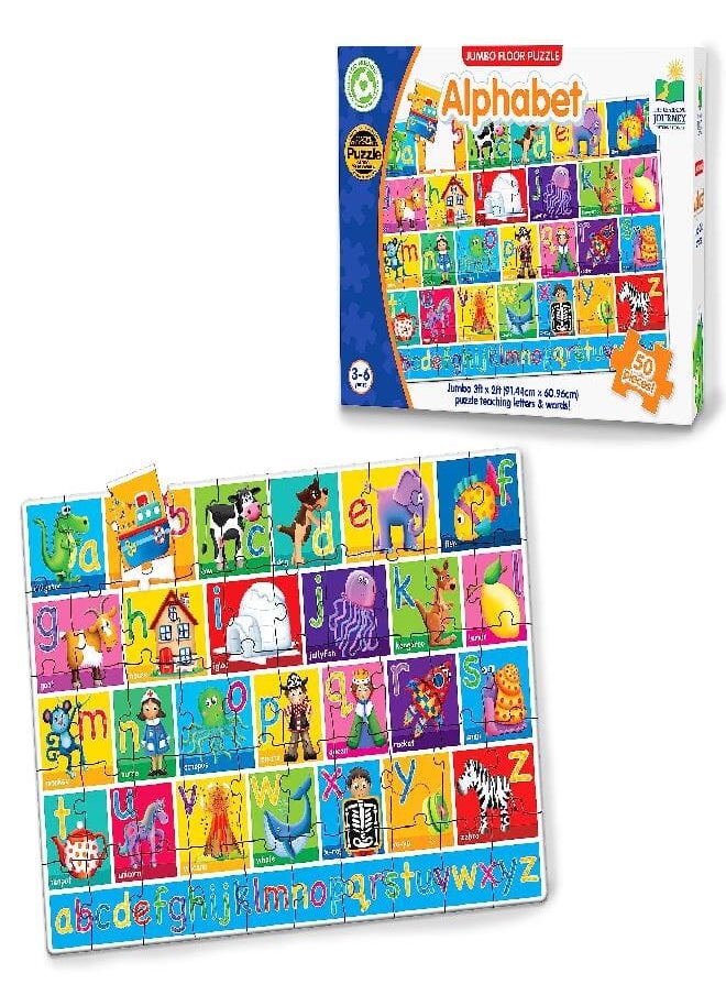 THE LEARNING JOURNEY - The Learning Journey: Jumbo Floor Puzzles - Alphabet - Extra Large Puzzle Measures 3 ft by 2 ft - Preschool Toys & Gifts for Boys & Girls Ages 3 and Up (436318) - Image 1