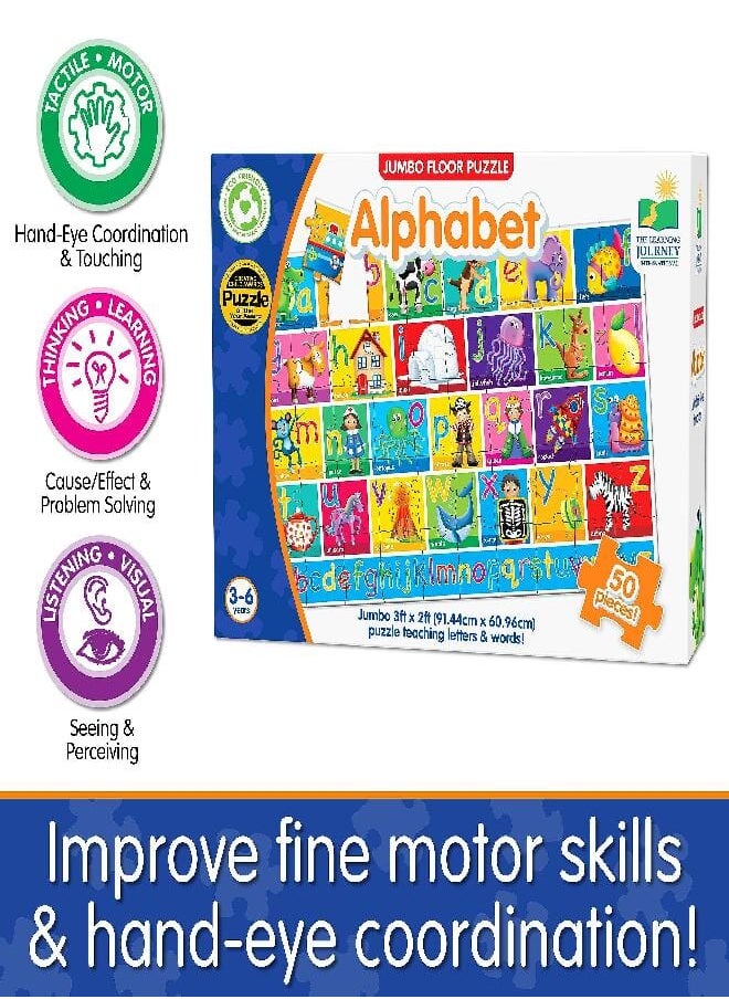 THE LEARNING JOURNEY - The Learning Journey: Jumbo Floor Puzzles - Alphabet - Extra Large Puzzle Measures 3 ft by 2 ft - Preschool Toys & Gifts for Boys & Girls Ages 3 and Up (436318) - Image 1