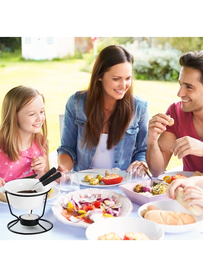 Luvan 4Pcs Fondue Pot Set for Chocolate Butter Cheese, 5oz Butter Warmer for Seafood with 20 Tealight, Ceramic Bowl Oven Microware Dishwasher Safe,Perfect for family dip Fruit,Dessert,Snack - Image 5