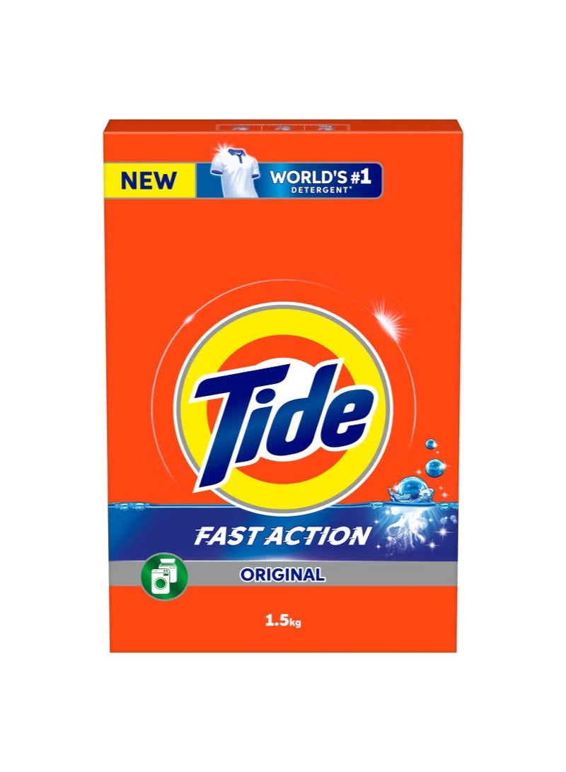 Tide Fast Action Laundry Detergent Powder 1.5kg - Image 1