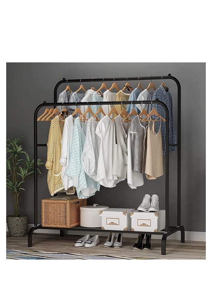 Heavy-duty iron clothes stand with modern design, ideal for organizing and hanging clothes in bedrooms or hallways. Strong, durable, and stylish, it saves space while enhancing home décor. - Image 2