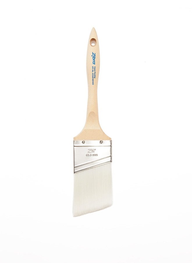 Zibra PB250PT Contractor-Grade Angled Paint Brush for Walls, Trim, and Doors, 2.5 in, White, 2 in - Image 1