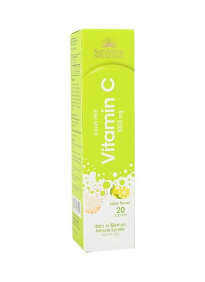 SUNSHINE NUTRITION - صن شاين إن فيتامين سي 1000 مجم بالليمون الفوار، 20 قرصًا - Image 1