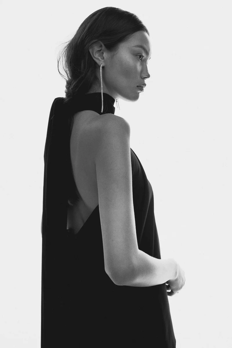 H&M Scarf-collar halterneck top