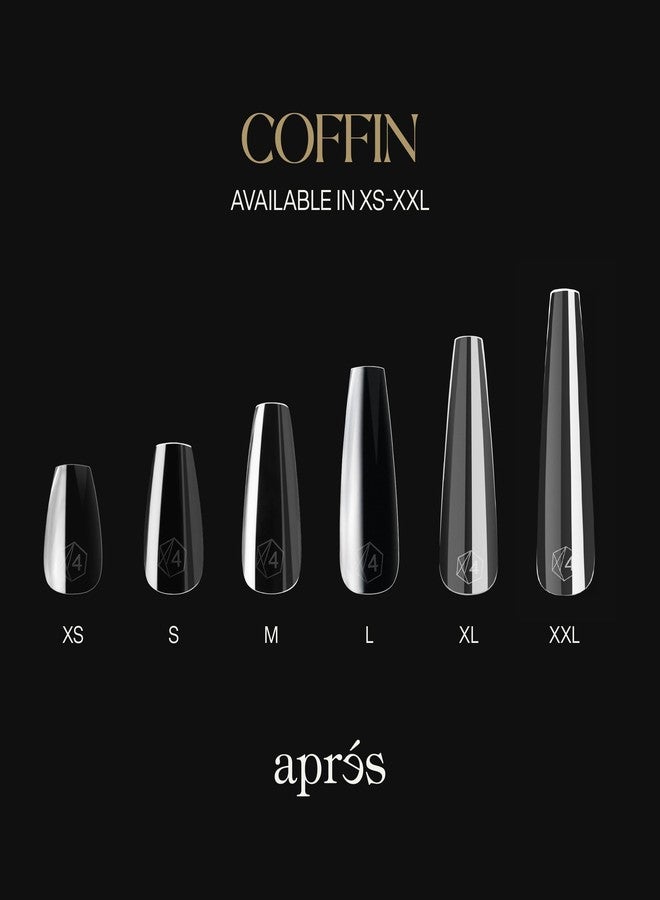APRÉS Apres Gel-X® Coffin Box of Nail Tips | 280 Gel-X Tips, Soft Tips, 14 Sizes 00-9 | Half-sizes Included (Natural Coffin Short, 280 Count) - Image 4
