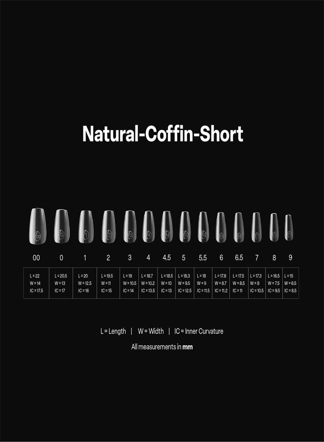 APRÉS Apres Gel-X® Coffin Box of Nail Tips | 280 Gel-X Tips, Soft Tips, 14 Sizes 00-9 | Half-sizes Included (Natural Coffin Short, 280 Count) - Image 5