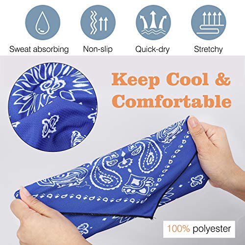 MoKo Scarf Mask Bandana with Ear Loops 3 Pack, Neck Gaiter Balaclava UV Sun Protection Face Mask for Dust Wind Outdoors Motorcycle Cycle Bandana Headband for Women Men - Red/Blue/Black - Image 3