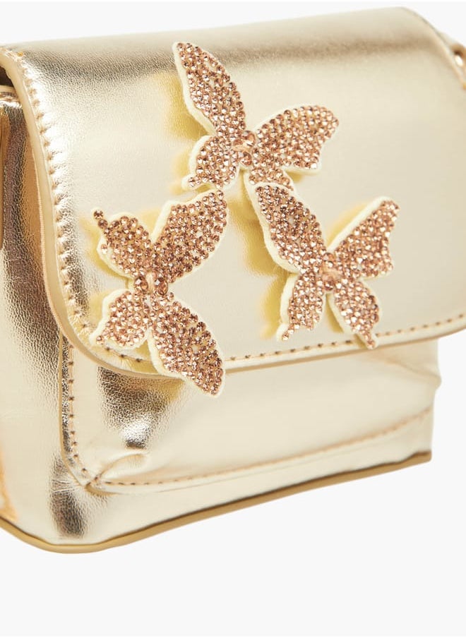 Flora Bella By Shoexpress - Girls Butterfly Embellished Crossbody Bag With Chain Strap And Button Closure Ramadan Collection - Image 1