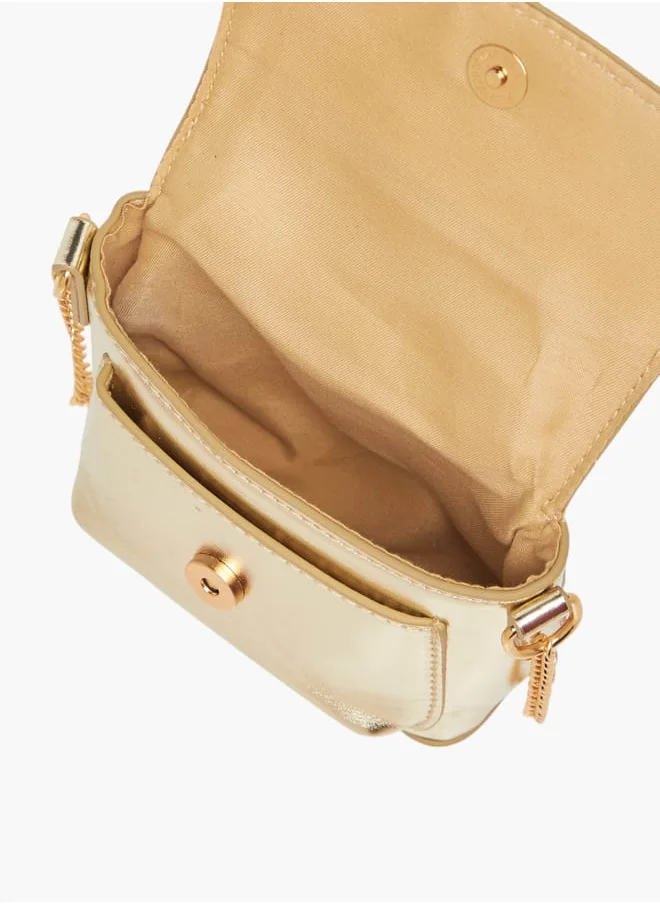 فلورا بيلا من شو إكسبرس Girls Butterfly Embellished Crossbody Bag With Chain Strap And Button Closure Ramadan Collection