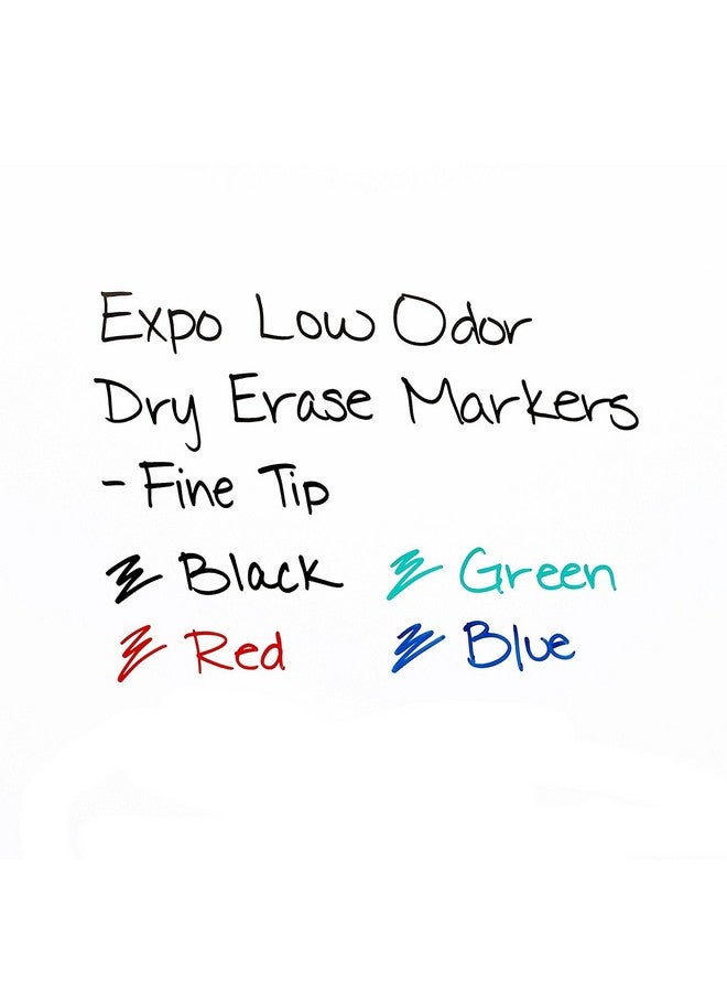 Expo 86001 Low Odor Dry Erase Marker, Black; Fine Tip, Quick-Drying Ink, 2 Packs of 12 Markers, 24 Markers Total - Image 5