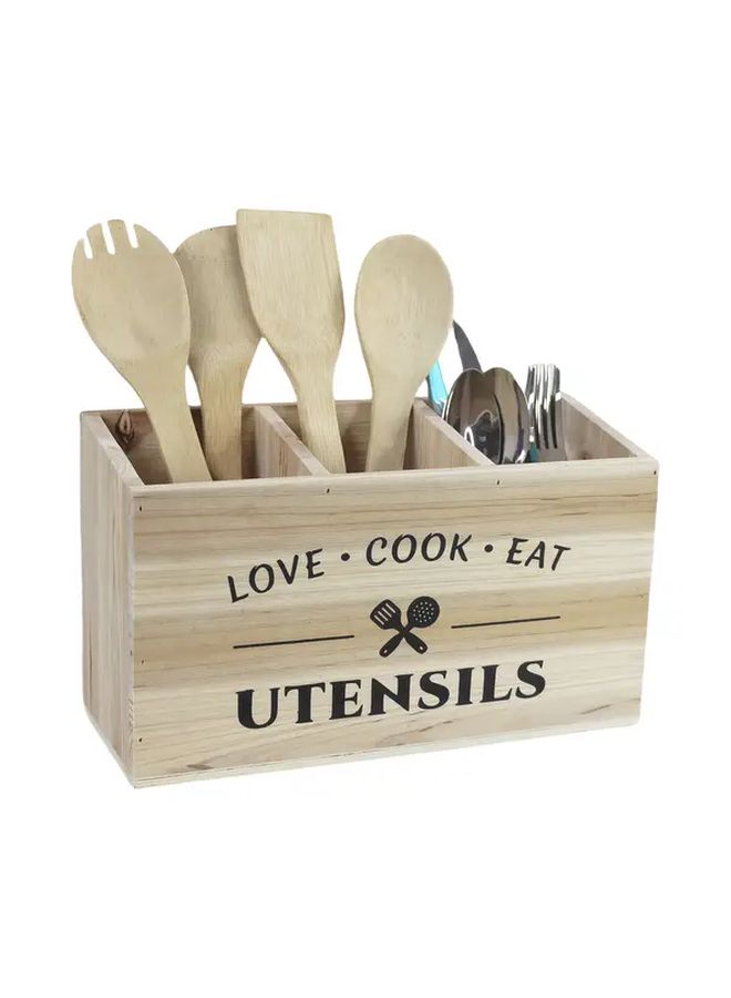 Grey Desktop Tableware Storage Box With Grids Wooden Chopsticks Sorting Shelf Household Organization For Bedroom Desk New Year Spring Festival Gift - Image 5