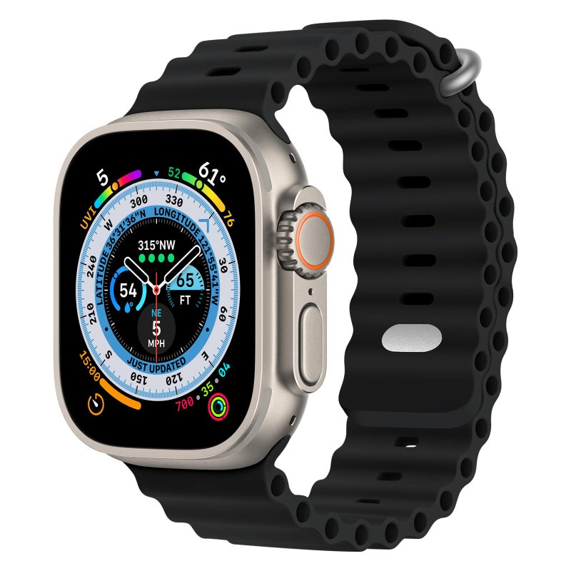 BHUIJIC حزام المحيط متوافق مع ساعة آبل الترا حزام 49mm 45mm 44mm 42mm، حزام سيليكون قابل للتعديل مع مشبك معدني لالترا 2/سلسلة 9–1 SE - Image 2