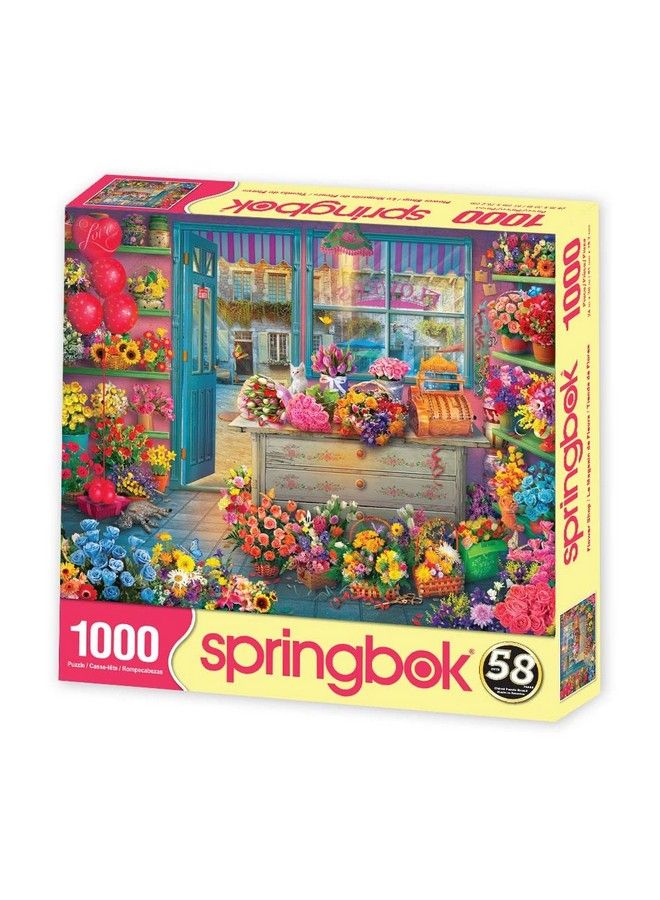 Springbok S 1000 Piece Jigsaw Puzzle Flower Shop Made In Usa - Image 3