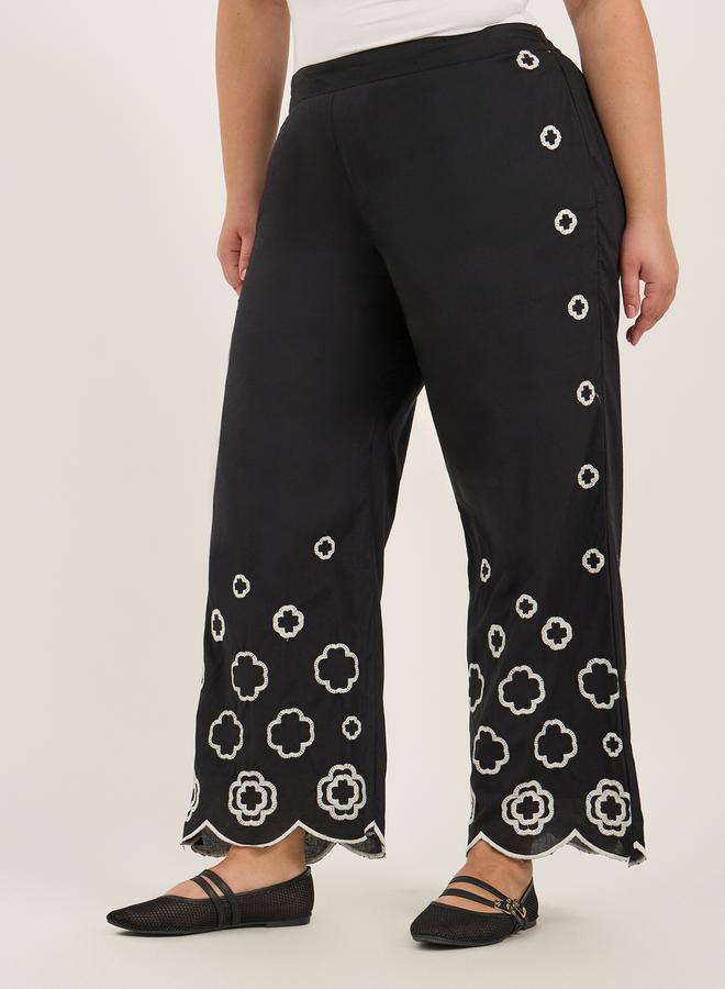 Styli Plus Size Embroidered Wide Leg Pants  - Image 3