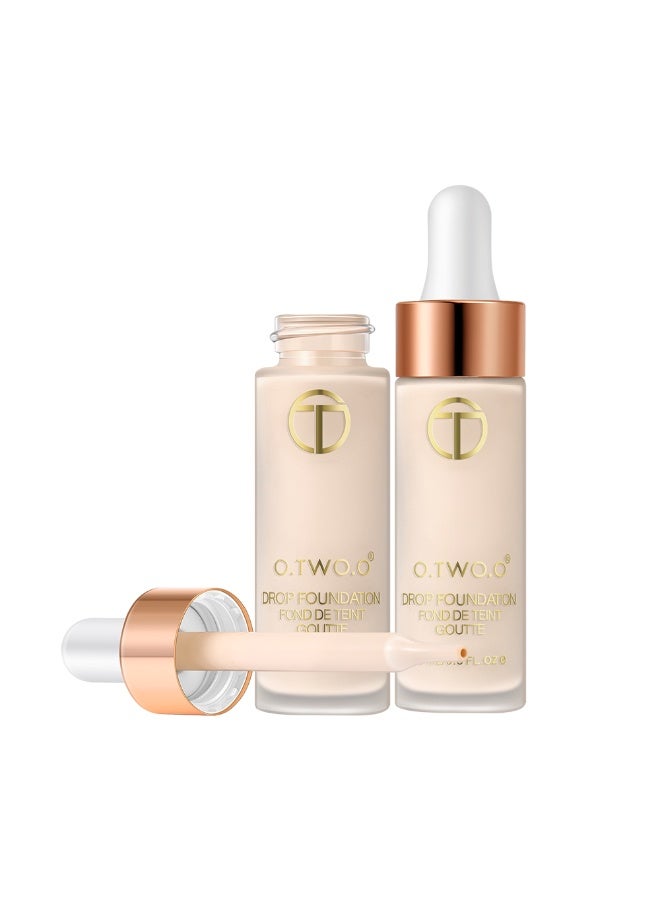 OTWOO O.TWO.O Drop Foundation – Lightweight Oil Control & Full Coverage Makeup (#1, LIGHT COLOR) - Image 1