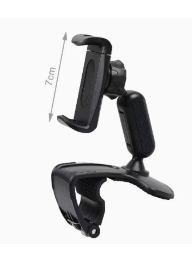 Car Dashboard Phone Clip Holder, 360° Rotating Dash Cell Phone Clamp Mount Stand Compatible with 4.0-6.2 Inch Smartphones - Image 2
