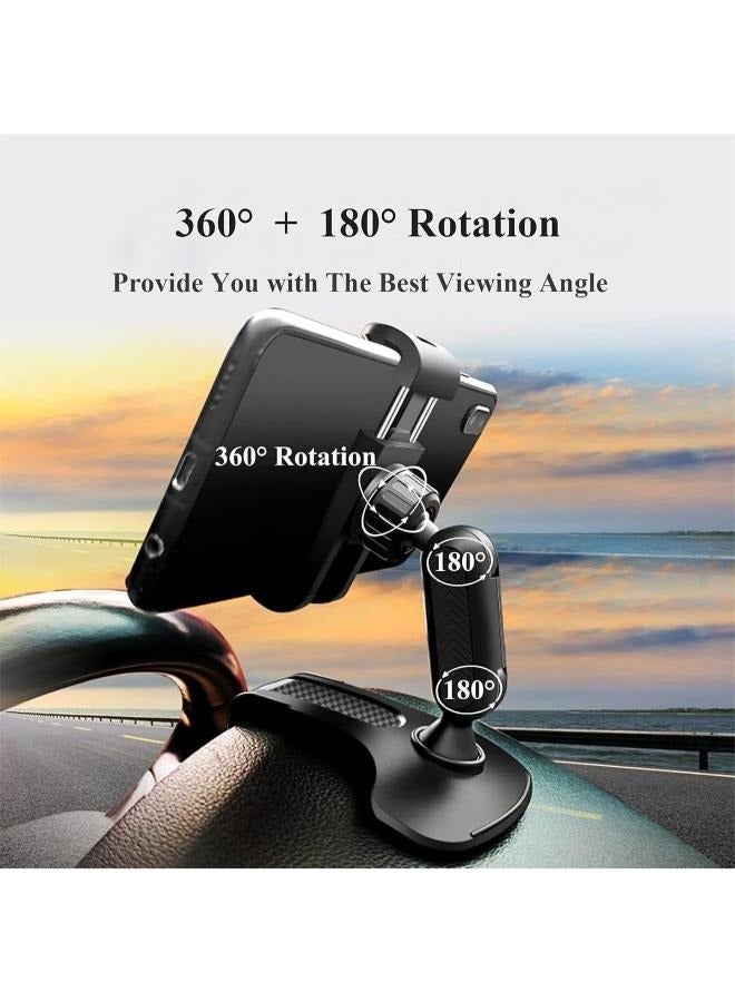Car Dashboard Phone Clip Holder, 360° Rotating Dash Cell Phone Clamp Mount Stand Compatible with 4.0-6.2 Inch Smartphones - Image 4