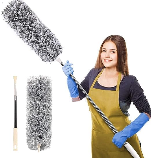 TNEMEC Microfiber Feather Duster Bendable Extendable Fan Cleaning Foldable Flexible mop for Quick and Easy of Home Ceiling Dusting Brush with Long Rod 100 inch high Washable Ceiling Fans 1 - Image 1