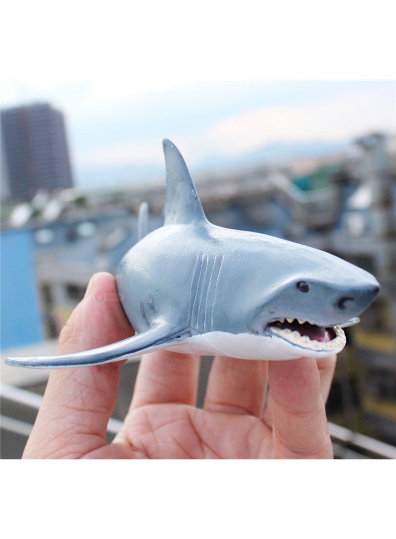 HALAMODO Blue Shark Statue Marine Animal Model - Shark Action Figures, Durable Educational Wild Shark Toy, Realistic Ocean Education Toy, Kids Imagination Development, Ocean Theme Party Gift For Boys And Girls,18*10.5*6 cm - Image 4