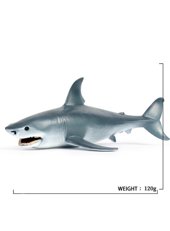 HALAMODO Blue Shark Statue Marine Animal Model - Shark Action Figures, Durable Educational Wild Shark Toy, Realistic Ocean Education Toy, Kids Imagination Development, Ocean Theme Party Gift For Boys And Girls,18*10.5*6 cm - Image 2