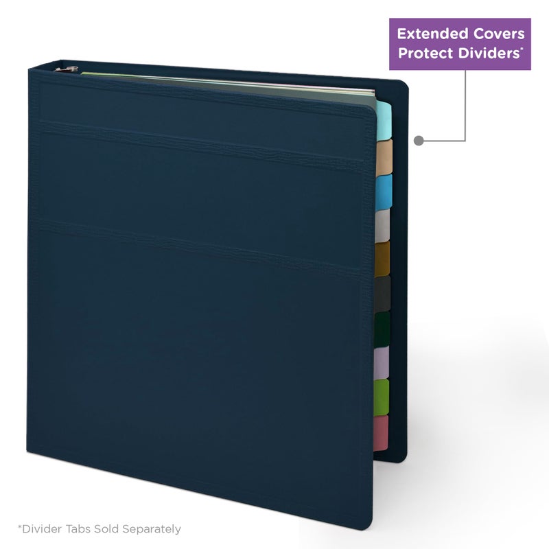 Carstens 1-Inch Heavy Duty 3-Ring Binder - Side Opening, Navy Blue, Durable Plastic, Precision No-Gap Rings, Waterproof Cover, No Pockets, Holds 125 US Letter Sheets, BPA-Free, Made in USA (8708-3R) - Image 5