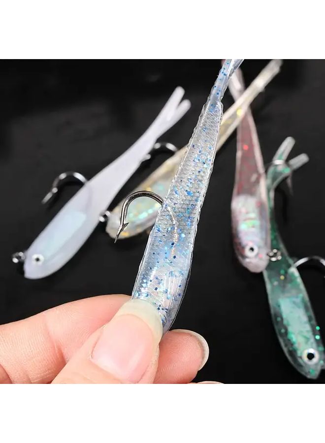 Gray Green Blue 30 Soft Baits Hooks Lifelike Lure for Bass Trout Freshwater Saltwater Fishing - Image 4
