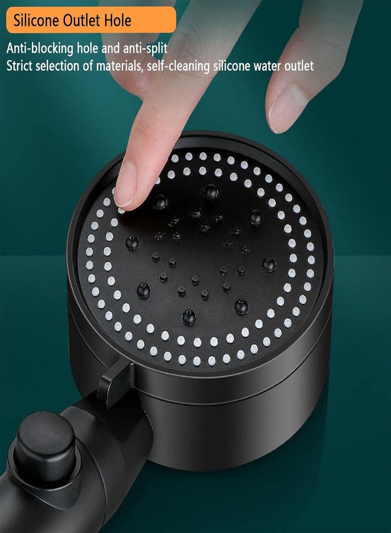 GGOOT High Pressure Shower Heads, 5 Adjustable Spray Modes for Water Saving, Shower Head and Hose Set for Bath Taps, Universal Replacement Shower Head with ON/OFF Switch, Stainless Steel 1.5m Hose - Image 3