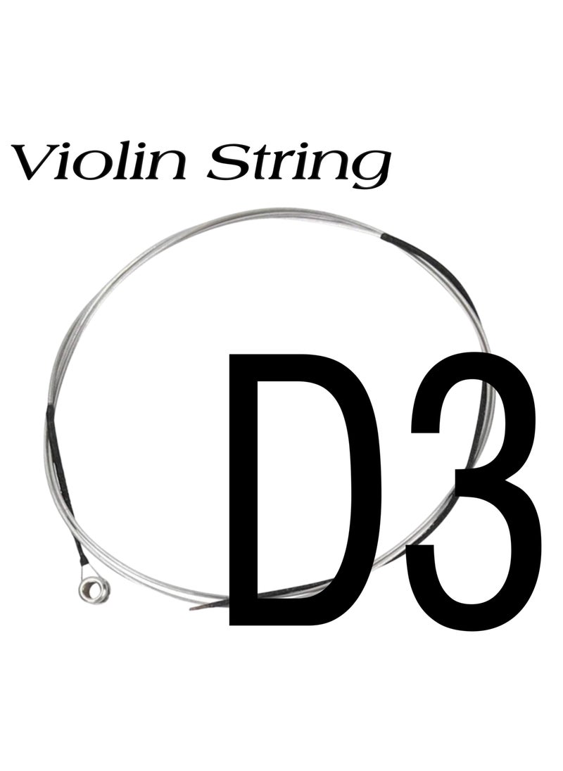 Generic D3 Single Violin String 3rd Third Violin String Fiddle Chord Wire Steel Core with Cupronickel Wound Replacement Accessory Part for All Violin Sizes - 3D 