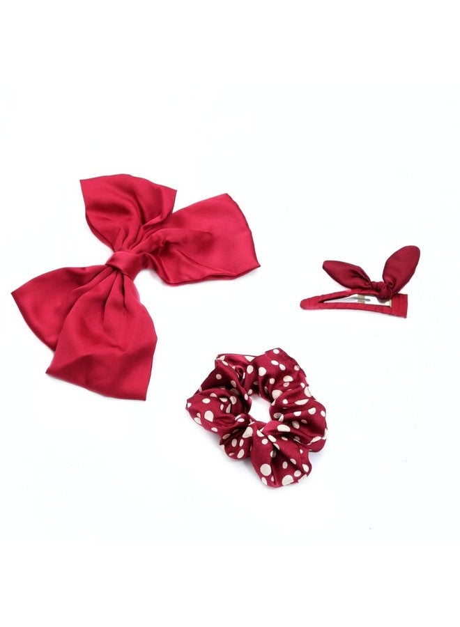 يلو بي مجموعة نحلة صفراء مكونة من مشبكين للشعر مزينين وربطة شعر واحدة للبنات - أحمر - Image 1