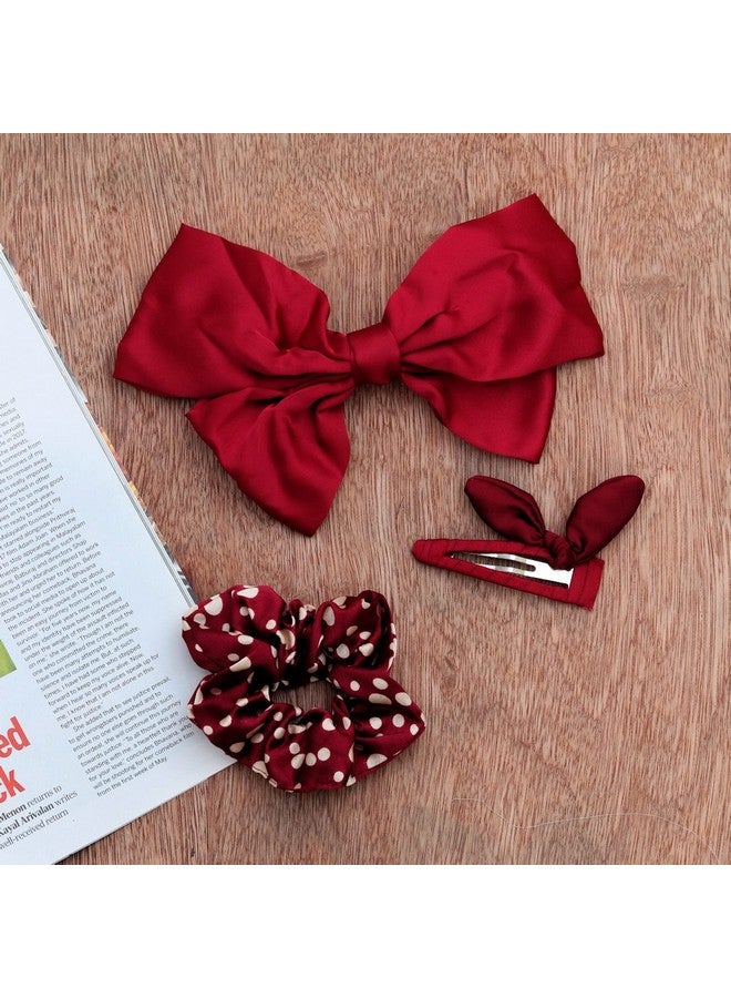 يلو بي مجموعة نحلة صفراء مكونة من مشبكين للشعر مزينين وربطة شعر واحدة للبنات - أحمر - Image 3