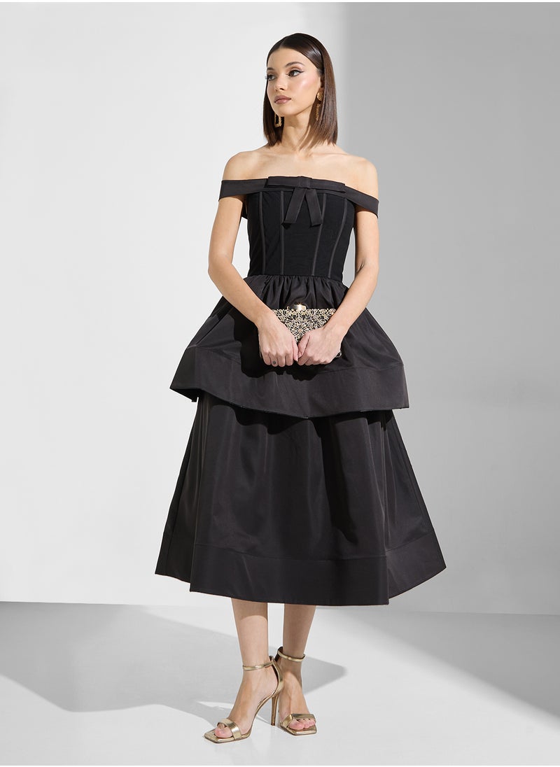 True Decadence - Bardot Maxi Dress - Image 1
