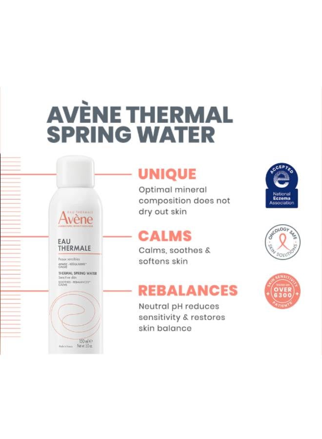 AVENE Thermal Spring Water - Soothes & Rebalances Skin Inflammations - Sterile Mineral-Rich & Dermatologically Tested Spray - Sensitive Skin - 150 ml White 150ml - Image 2