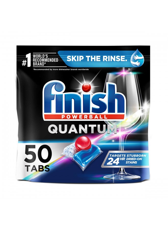 Finish - Quantum with Activblu Technology - 50ct - Dishwasher Detergent - Powerball - Ultimate Clean and Shine - Dishwashing Tablets - Dish Tabs-(Packaging May Vary) - Image 1