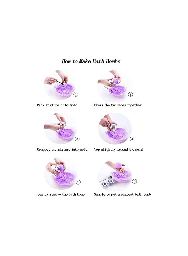 S-TOP Metal Bath Bomb Mold 14 PCS(6 Hemispheres, 2 Starfish, 2 Heart, 2 Shell, 2 Scallop) with 100 Shrink Wrap Bags for Bath Bombs Handmade Soaps and Cake - Image 2