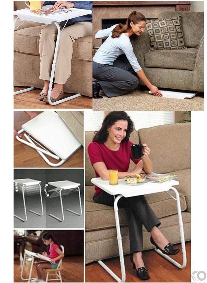 A set of two tables,  e-table table and a table-mate table for the laptop