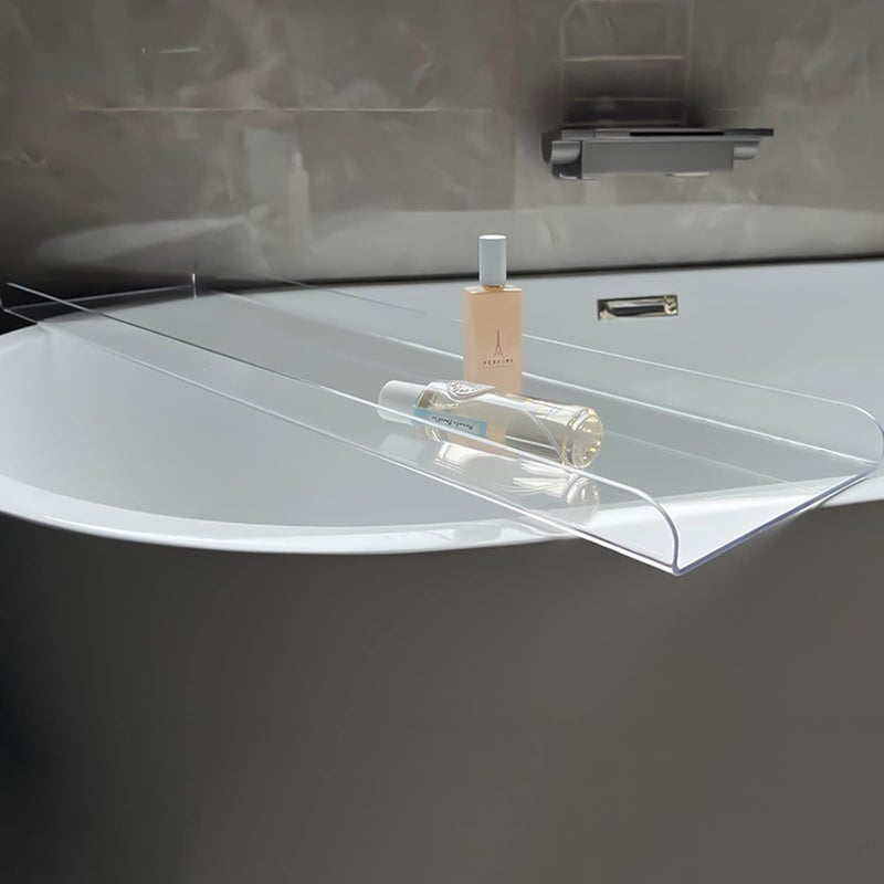 Al Raied ARS® Acrylic Bathtub Caddy Tray - Clear Acrylic Serving and Organizer Tray - Image 3