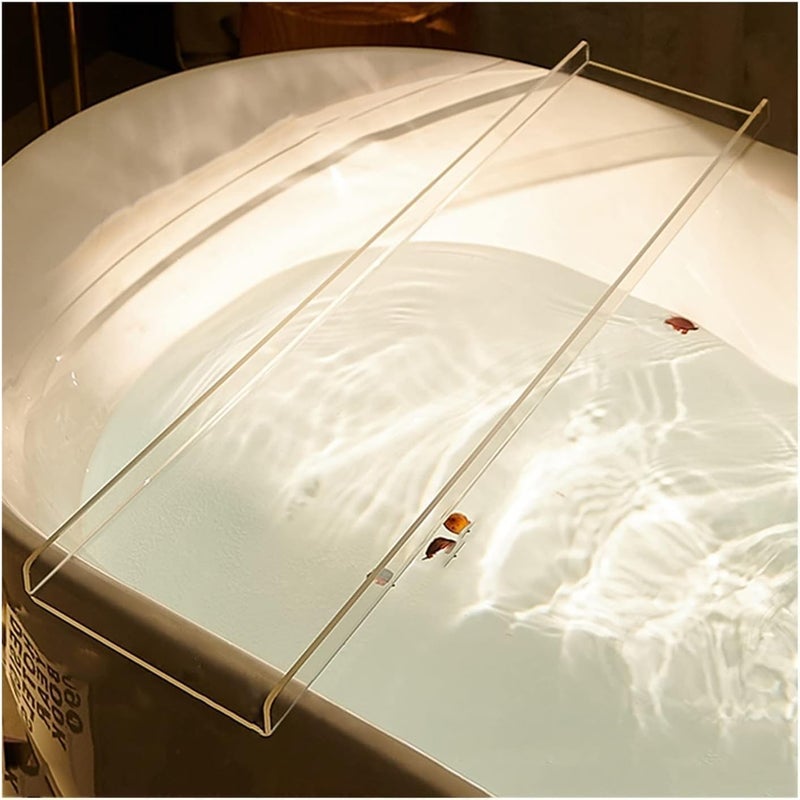 Al Raied ARS® Acrylic Bathtub Caddy Tray - Clear Acrylic Serving and Organizer Tray - Image 1