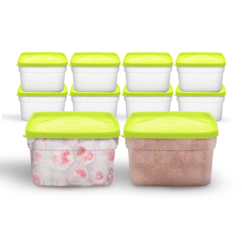 Arrow Home Products Arrow Reusable Plastic Storage Container Set, 10 Pack, 1 Pint/16 Ounce Each â€“ Food, Meal Prep, Leftovers â€“ Freeze, Store, Reheat - Clear Container Set With Lids â€“ BPA-Free, Dishwasher/Microwave Safe - Image 1