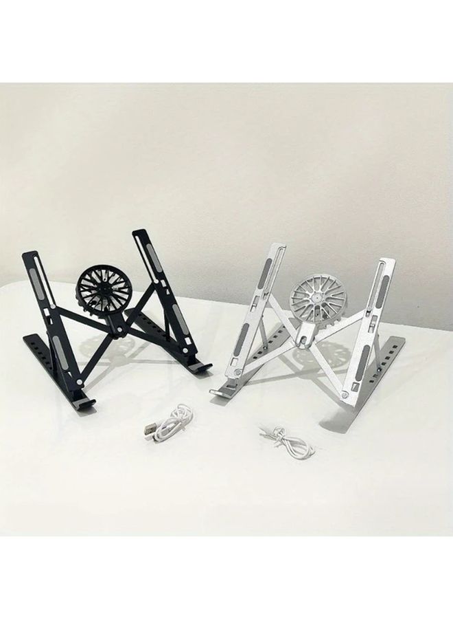 Adjustable 16 Inch Laptop Stand Foldable Aluminum Alloy Cooling Fan Holder - Image 3