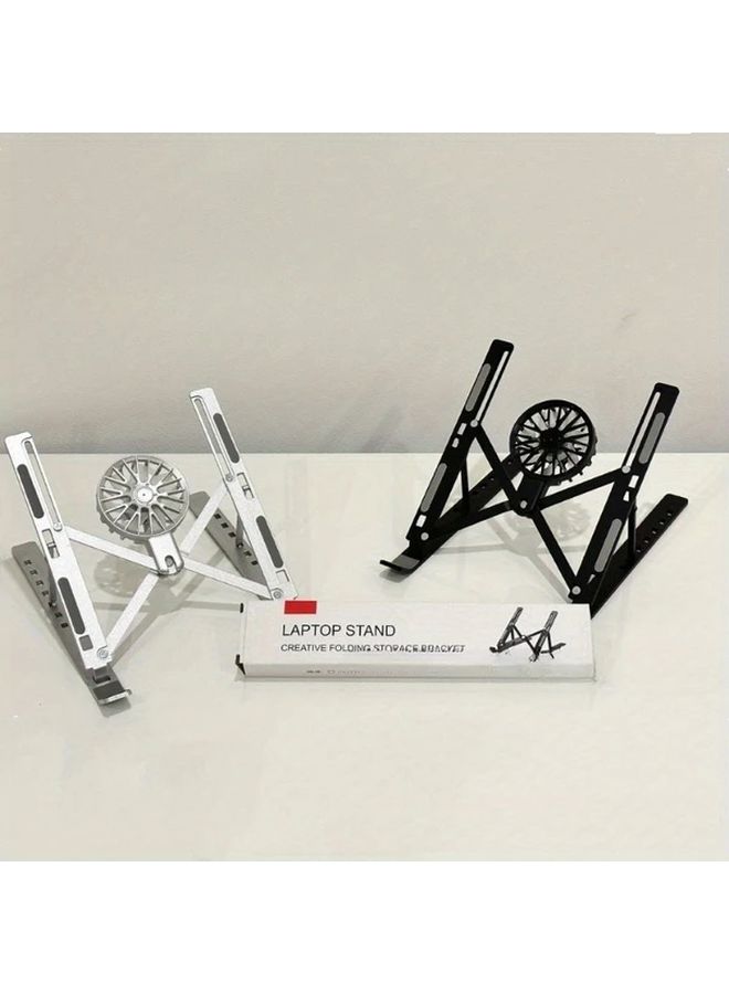 Adjustable 16 Inch Laptop Stand Foldable Aluminum Alloy Cooling Fan Holder - Image 1