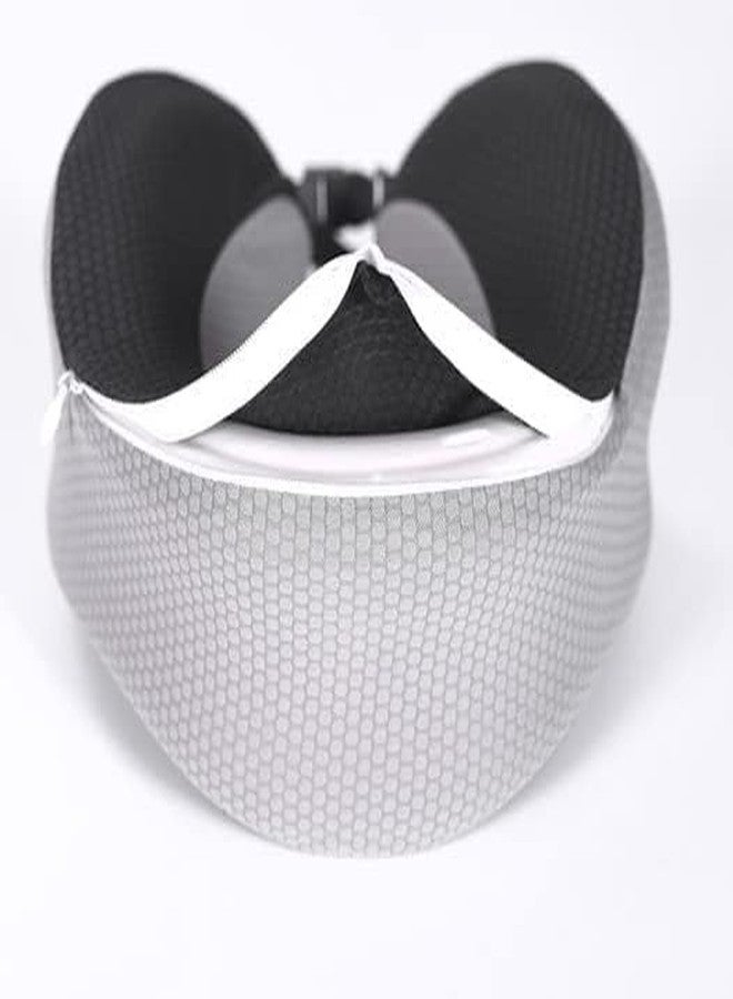 Aeoss Travel Pillow Memory Foam, Head Neck Support Airplane Pillow, U Shaped Neck Pillow with Detachable Cotton Shell & Zipper - Image 5