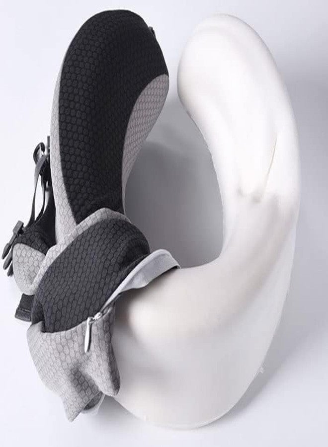 Aeoss Travel Pillow Memory Foam, Head Neck Support Airplane Pillow, U Shaped Neck Pillow with Detachable Cotton Shell & Zipper - Image 4