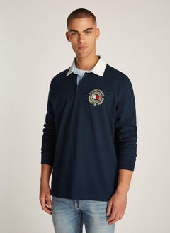 TOMMY JEANS Graphic Logo Longsleeve Polo Shirt  - Image 1