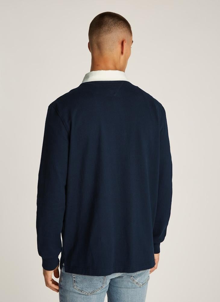 TOMMY JEANS Graphic Logo Longsleeve Polo Shirt  - Image 2